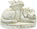 Bellaa Dog Statues 10 Inch Angel Wings Labrador Golden Retriever Puppy Pet Outdoor Garden Memorial Monument Grave Marker Tribute Stone Finish Sculptures Home Decor