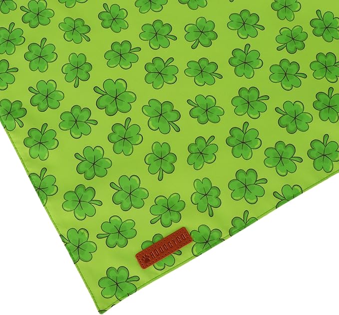 ADOGGYGO St Patrick Dog Bandana 2 Pack, Reversible Shamrock Pet Scarf Bib, Adjustable Fit Green St Patricks Day Bandanas for Small Dogs (Small)