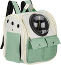 Pet Backpack Carrier, Portable and Ventilated, Oxford Cloth, Dogs Cats and Small Animals Travel Bag 12.99", (Green, 1 Pcs), Intended for Hiking/Camping/Traveling