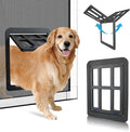PETLESO Large Dog Door for Screen Door - 11.2"x14.4" Magnetic Flap Pet Door with Lockable Insert, Ideal for Medium to Large Dogs, Sliding Door Compatible, Black