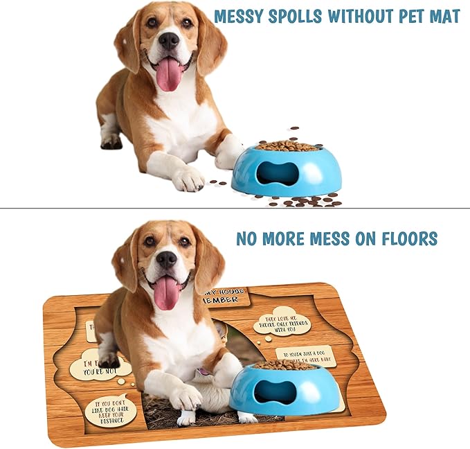 Personalized Dog Cat Mat with Name Photo Custom Placemat Feeding Mats for Food and Water Customized Non-Slip Waterproof Doormat for Bowls Outdoor Indoor Floors Gifts for Pet Owner