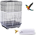Bird Cage Seed Catcher, Seed Catcher Guard Net Cover, Parrot Nylon Mesh Net Cover, Universal Soft Airy Cage Net Stretchy Skirt for Round Square Cages (Solid-White, 15.7" x87")