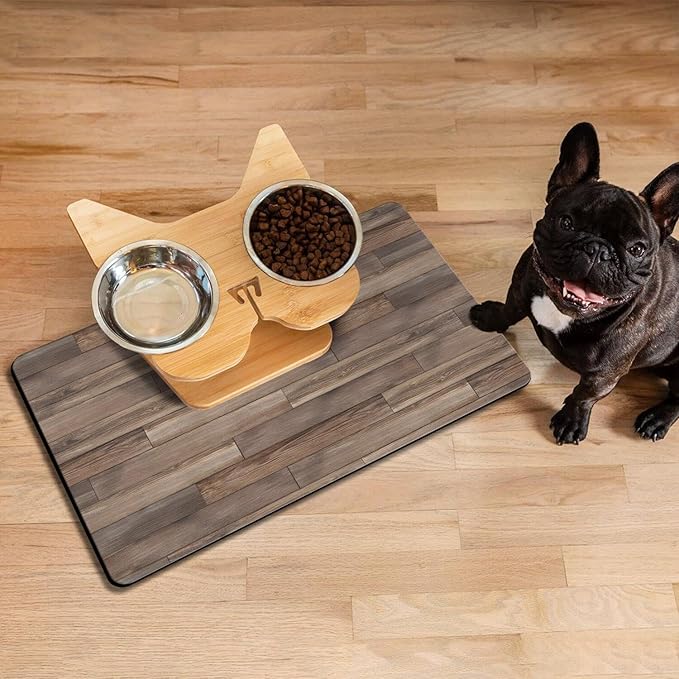 Pet Feeding Mat for Floors Waterproof Dog Mat for Food and Water Absorbent Quick Dry Non Slip mat for Cat Bowls