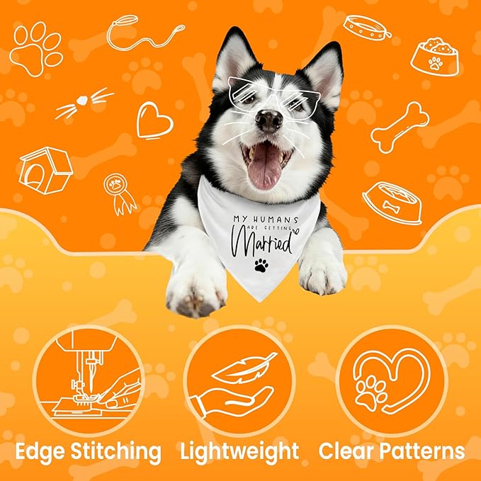 My Parents are Getting me a Human, Pregnancy Announcement Dog Bandana, Gender Reveal Photo Prop Pet Scarf Accessories,Pet Accessories for Dog Lovers (My Humans are Getting Married)