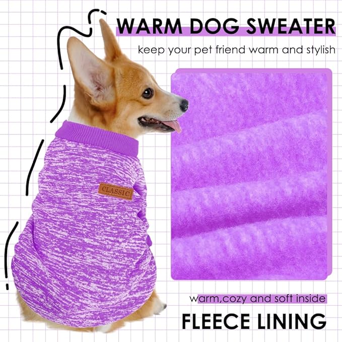 1 Pc Dog Sweaters for Small Dogs Girl Boy Winter Fleece Clothes Warm Soft Dog Sweatshirt Outfit for Dogs Cats Pet Apparel