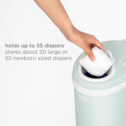 Ubbi Steel Diaper Pail, Odor Locking, No Special Bag Required, Award-Winning, Registry Must-Have, Sage Green
