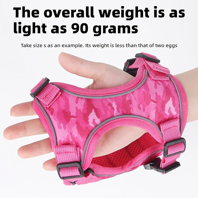Dog Harness and Leash Set, Small Sized No Pull Pet Harness with Control Handle, Adjustable Tactical Harness for Small Medium Dogs Cats, Reflective Puppy Harness for Walking Hiking Training