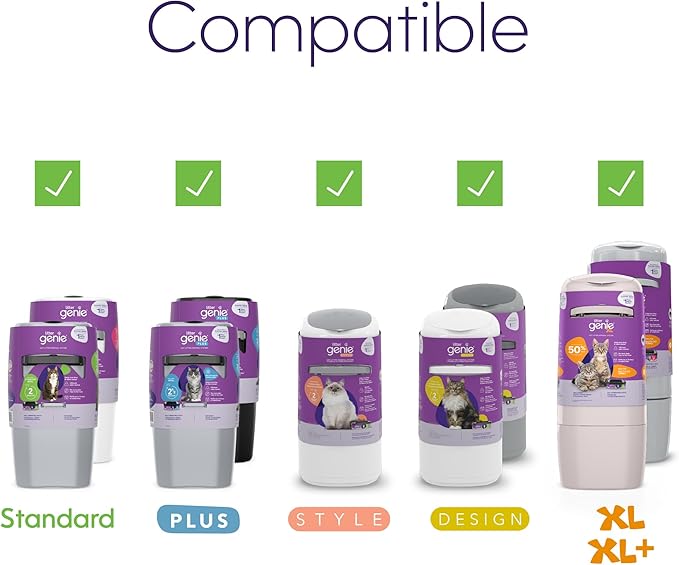 Litter Genie Refill Bags | Standard 3-Pack, 28 total ft | Up to 6 Months of Supply | Ultimate Odor Control Cat Litter Bags