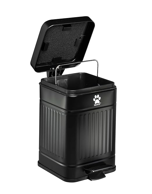 Dog Poop Trash Can Outside - Outdoor Dog Waste Trash Can with Lid - Odor Proof Waste Station Container for Backyard - 5L/1.3Gal (Black)