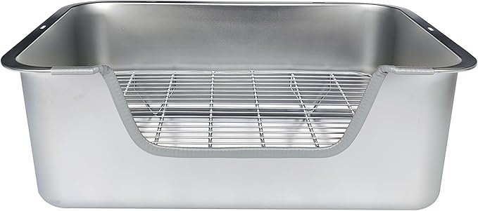 Stainless Steel Sifting Litter Box for Rabbit (L)