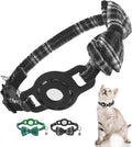 Airtag Cat Collar Breakaway with Bells and Bowtie -Upgraded Safety Kitten Collar for Air Tag Holder -Cute GPS Cat Tracker Collars for Girl Boy Cats, Kitty and Puppies, Black