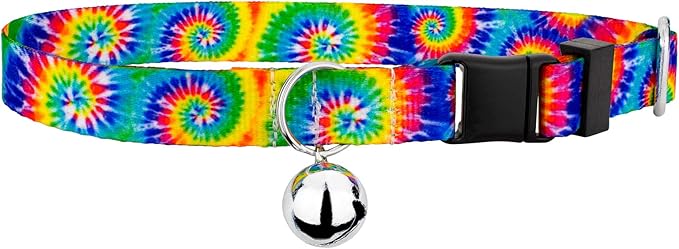 Country Brook Petz - Classic Tie Dye Cat Collar - Groovy Collection Featuring Far Out Designs