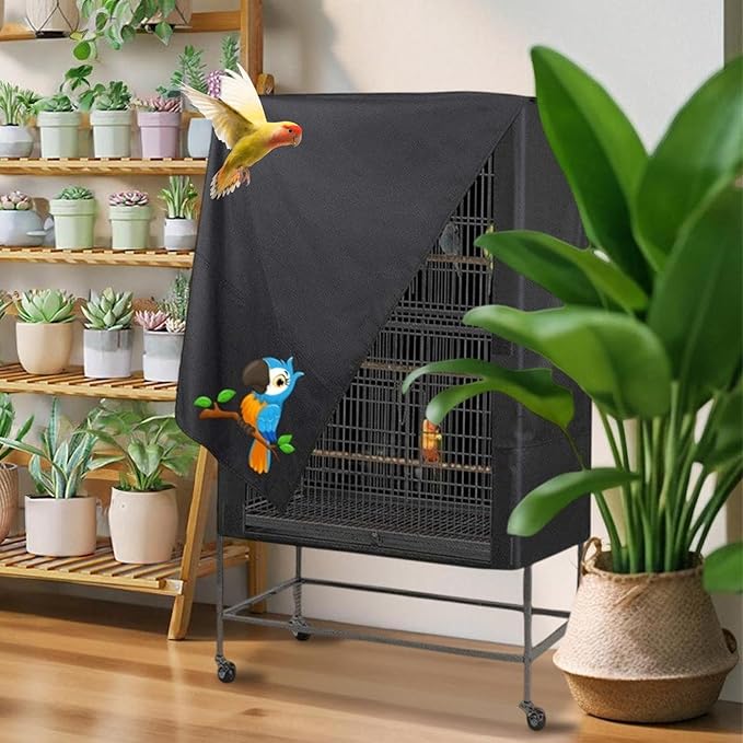 Bird Cage Cover,Pet Cage Cover,100% Shading Oxford Cloth, Bird Cages Covers, Sun Protection Breathable Waterproof Oxford Cloth Pet Covers for Cats Birds Small Animals, Machine