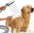 G-Promise 3 Mode Dog Shower Attachment with Pause Mode, Dog shower Sprayer with 78 Inches Stainless Steel Hose, Metal Diverter, Adhesive Holder, for Fast and Easy Dog Bathing and Cleaning(Chrome)