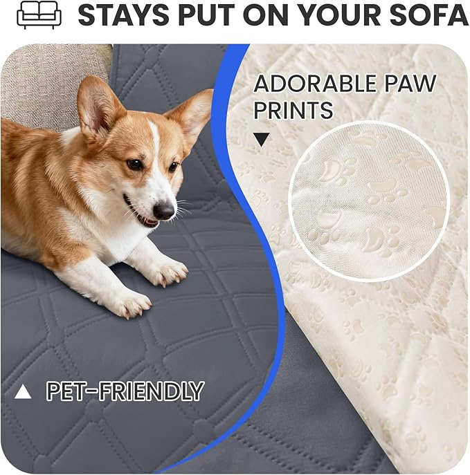 Waterproof Dog Bed Cover Pet Blanket, Soft Couch Cover for Dogs Washable, Non-Slip Dog Blanket Protect Furniture Couch Sofa Car for Puppy Large Dogs Cat (30x70 Inch, Dark Grey)