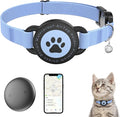 GPS Cat Tracker Collar(iOS & Android), Bluetooth Mini GPS Dog Tracker, Smart Pet Activity Tracker, No Monthly Fee, Work with Apple Find My & Google Find Hub, Finder Tag for Pets,Items M5 1P Blue