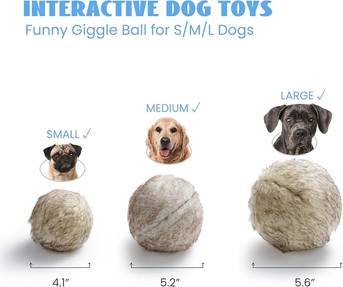 Nocciola Wobble Giggle Ball for Dogs, Interactive Dog Toys for Boredom, Squeaky Ball Dog Toys to Keep Them Busy, Pet Toys for Small Medium Large Dogs, Fun Giggle Sounds When Rolled or Shaken (M)