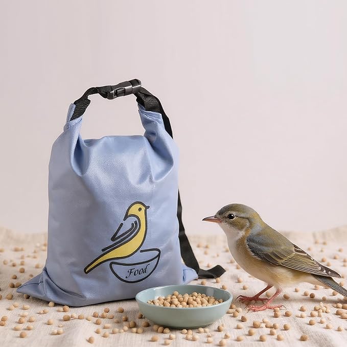 2 Pack Bird Seed Storage Container with Zipper Design,10 lb Travel Bird Food Storage Bag,Outdoor Portable Wild Bird Seed Container,Outdoor Feeding for Pet Birds Parakeets Finches Food Meal Storage
