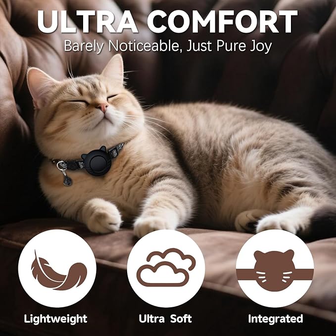 GPS Cat Collar Tracker – Bluetooth Pet Locator for Cats | Works with Android & Google Find My Device | Ideal for Pet Parents!