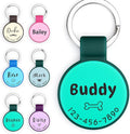 Silent Silicone Dog Tags, Custom Engraved Pet ID Tags for Cats and Dogs, Personalized Small Size Cat Tags with Cute Designs (Symbols, Regular)