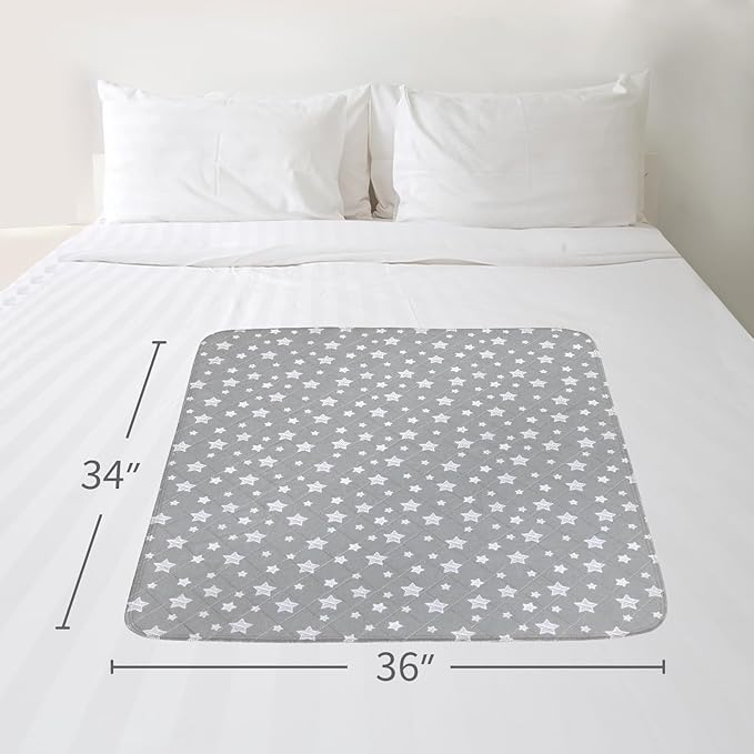 Waterproof Bed Pads Washable 34" x 36" (2 Pack), Absorbent Chuck Pads for Incontinence, Washable Pee Pads for Dogs, Waterproof Mattress Protector for Seniors, Bedwetting Kids, Hospitals, Pets