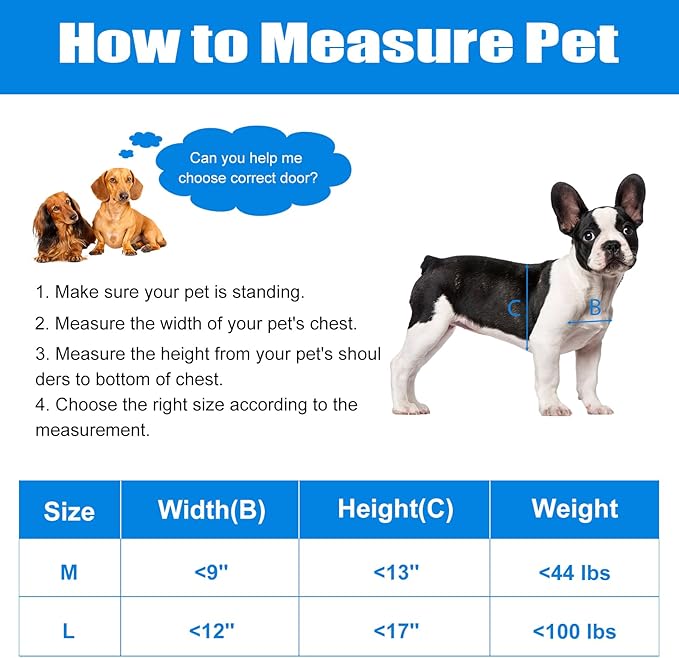 Aluminum Pet Door with Panels,Durable Dog Door with Automatic Closing Magnetic Flaps, Slide-in Panel & 4 Security Locks, Suitable for Interior and Exterior Doors, Screen and Wall, Large, Sliver