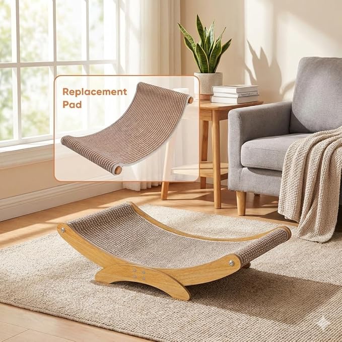 Sisal Cat Scratcher Bed Replacement Mat, Applicable Product Dimensions: 23.6" L x 13" W x 6.3" H
