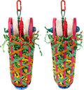 Kyouki Parakeets Toys, 2 PCS Bird Chewing Toys – Perfect for Cockatoos, Conures, Love Birds, Small & Medium Parrots, Fun Foraging & Tearing Bird Cage Accessories (Seeking Food Basket)