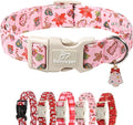 Christmas Dog Collar - Cute Pink Cozy Christmas Puppy Collar with Safety Buckle, Soft Adjustable Holiday Dog Collars for Small Medium Large Dogs XL