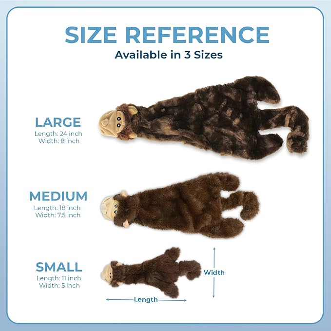 Best Pet Supplies Squeaky Dog Toys with Soft Durable Fabric for Small, Medium and Large Pets Interactive Toy for Indoor Play, Supports Active Biting and Play - Monkey, Large