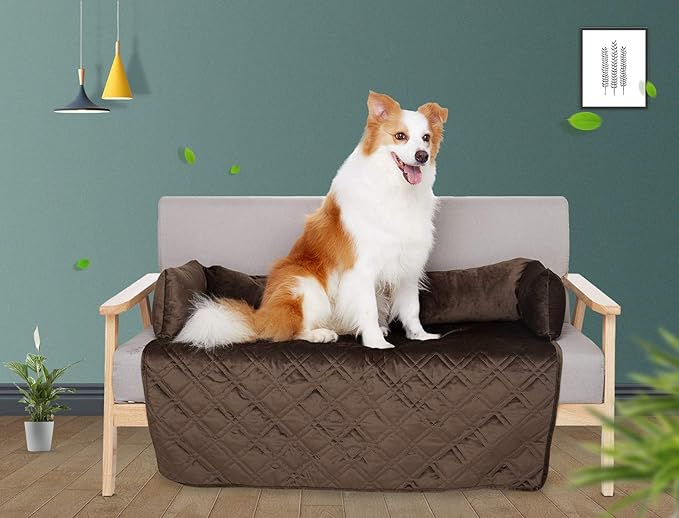 Brilliant Sunshine Premium Calming Dog Bed Mat, Silky Velvet, Removable Washable Cover, Cushion Protector and Couch Covers for Dogs, Pets, Cats, Extra Large, Chocolate