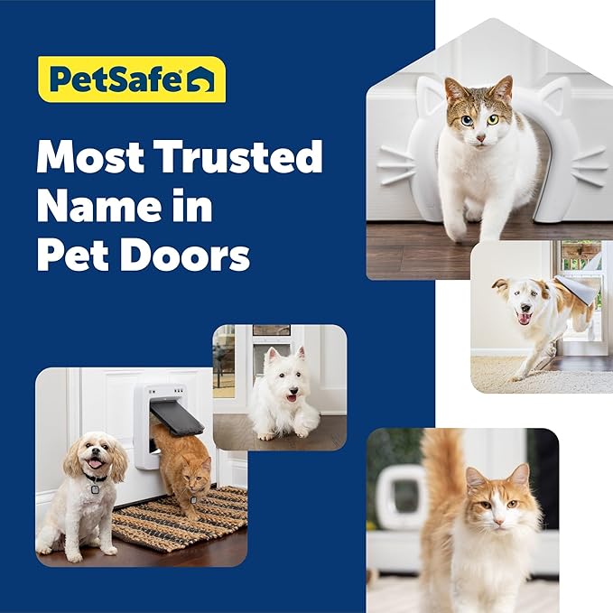 PetSafe Big Cat Door - Multi-Pet Doorway, Locking Cat Door Made For Interior & Exterior Use, Suitable for Pets Up to 25 lb, Push-&-Turn 4-Way Lock for Extra Security – Soft Close Flap for Added Safety