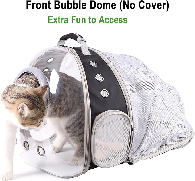 Clear Cat Bubble Backpack, Space Capsule Astronaut Transparent Bubble Dome Pet Carrier Backpack for Kitten Bunny Small Puppies and Animals, Vet Visit Travel Book Bag to Transparent Cat Outdoor
