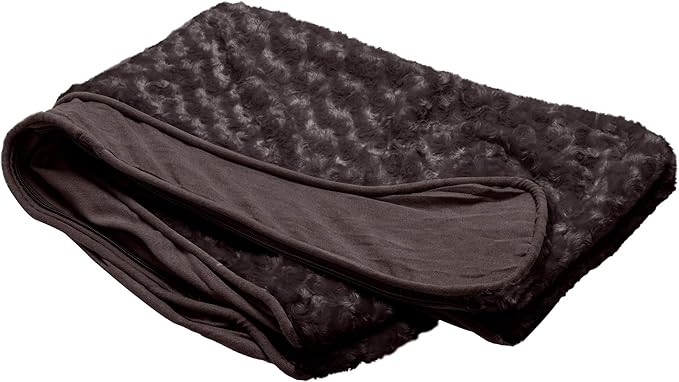 Furhaven Replacement Dog Bed Cover Ultra Plush Faux Fur & Suede Contour Luxe Lounger, Machine Washable - Chocolate, Large