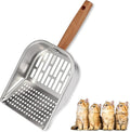Litter Scooper, Metal Litter Scoop, Pooper Scooper with Wooden Handle, Cat Litter Scoop, Metal Scooper & Speed Sifter Deep Shovel Scoop Filter for Litter Box (Easy Assembly)