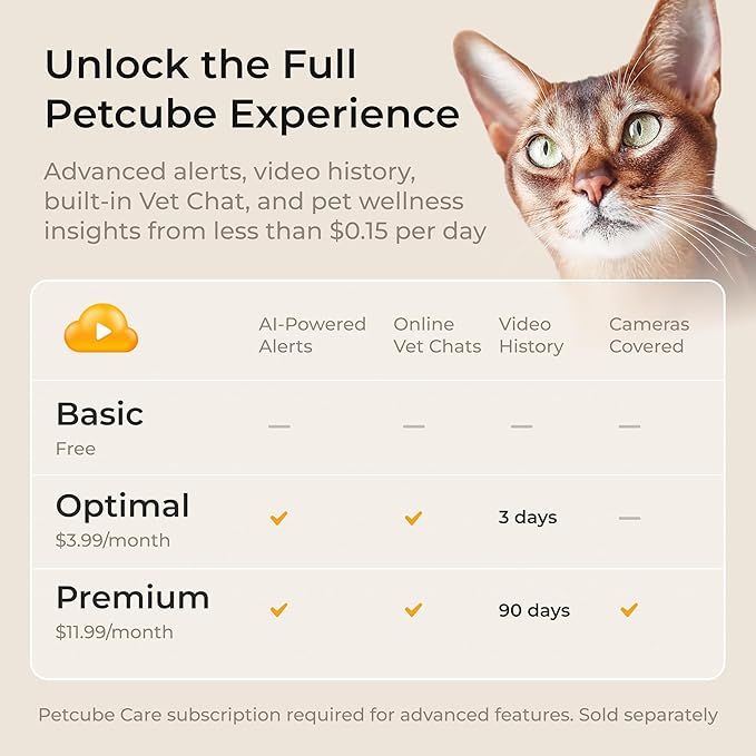 Petcube Cam The Pack of 3 | Indoor Wi-Fi Pet Security Camera with Phone App, 2-Way Audio and Video, Night Vision, 1080p HD Video and Smart Alerts