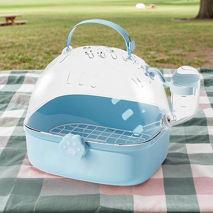 Bird Travel Carrier,PVC Travel Hamster Cage with Water Bottle - Pet Bird Carrying Supplies Spacious Design for Sparrow Macaws Conures Chinchillas Budgies Cockatiels Parakeet Hedgehog