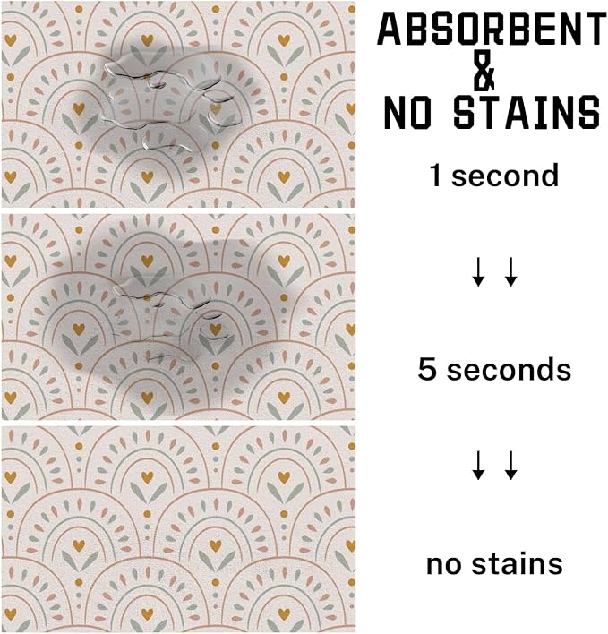 Absorbent Pet Dog Bowl Mat for Food and Water, Pet Cat Food Feeding Mat with Non Slip Rubber Backing, Dog Food Mats for Floors Waterproof, 16"x24"