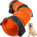 28 in 10 Foot Orange Extra Large Dog Agility Tunnel with Sandbags Dogs Agility Training Equipment Tunnel with 3 Pack Sandbags Carry Bag and 4 Ground Spikes for All Medium and Large Dogs