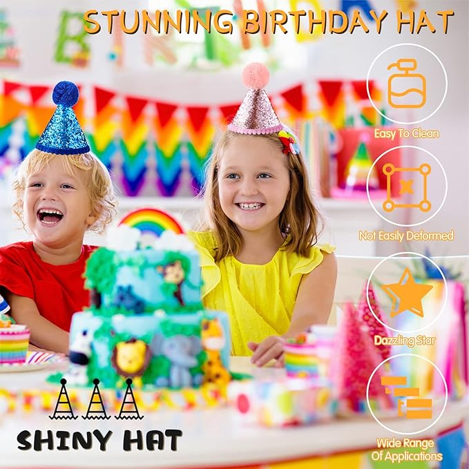 4 Pieces Dog Birthday Hat for Pets Christmas Party Decoration Accessories Pet Headband Hats Charms Grooming Accessories (Red, Pink, Gold, Blue,Fresh Style)