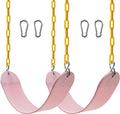 Sunnyglade 2PCS Swings Seats Heavy Duty with 66" Chain, Playground Swing Set Accessories Replacement with Snap Hooks, Support 250lb (2, Pastel Pink)