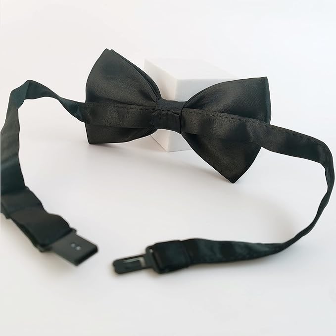 Black Bow Tie for Dogs, KOOLMOX Adjustable Dog Bow Tie Collar for Medium and Large Dogs Cats Pets Wedding Birthday Graduation Holiday Christmas Cosutmes