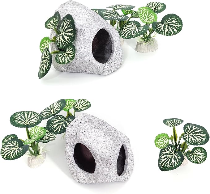 Fish Aquarium Decorations Cave Hide with Viewing Window for Betta Fish Tank Decor