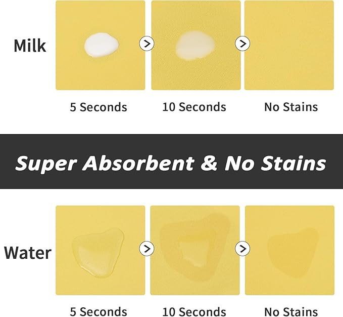 Dog Food Mat - Absorbent Cat Mat for Food and Water, No Stains Pet Feeding Bowl Mat, Easy to Clean Pet Placemats, Quick Dry Dog Water Dispenser Mat for Messy Drinkers | Yellow 24"x36"
