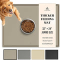 AVERYDAY 100% Waterproof Thicker Silicone Dog Food Mat, 0.63'' Raised Edge Bowl Mat for Food & Water, Non Slip Pet Feeding Placemat for Messy Drinkers, Perfect for Large Medium Small Breeds, 32"x24"