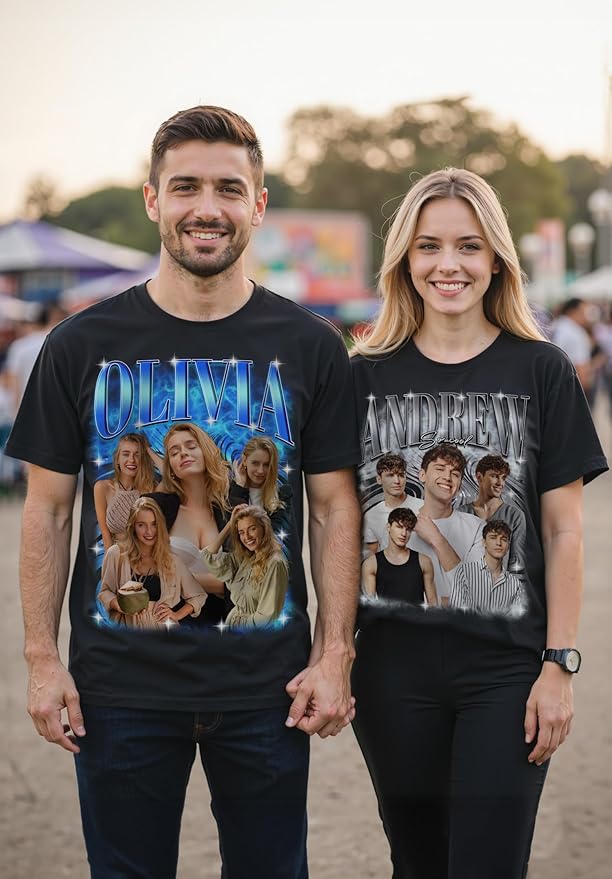Custom Bootleg Rap Shirt with Photo Text, Vintage Custom Picture Shirt for Girlfriend, Boyfriend, Dad, Mom, Pet Lover Friend