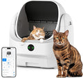 Open Top Automatic Litter Box, Odor Control, Ready to Use, Self Cleaning Litter Box, Large Capacity with APP Control and Safety Sensor, Ellenpent, with Trash Bags/Waterproof Mat/Litter Mat