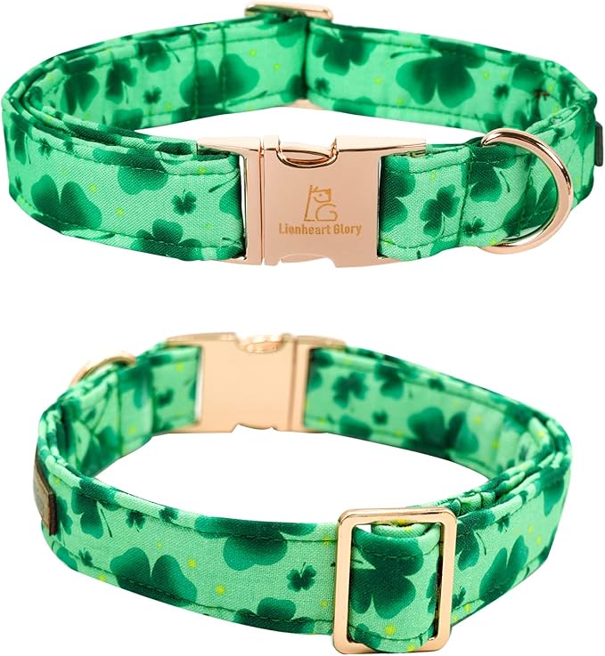 Lionheart glory Clover Dog Collar, Adjustable Dog Collar with Bowtie, Pet Gift Collar for Dog Soft Bowtie Dog Collars for X-Small Puppy