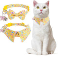 Cat Collar Breakaway with Bells, Gold Butterfly, 2 Pack Soft Butterfly Kitten Collar with Removable Shirt Collar, 8-12Inch