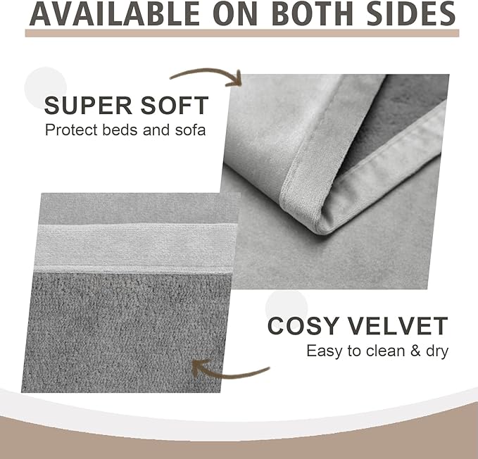 Ameritex Pet Bed Blanket Reversible 100% Waterproof Velvet Super Soft for Sofa and Bed